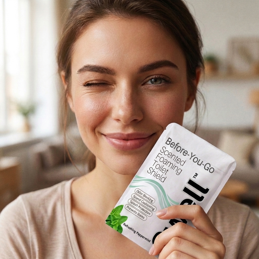 Woman holding a Swell Before-You-Go sachet