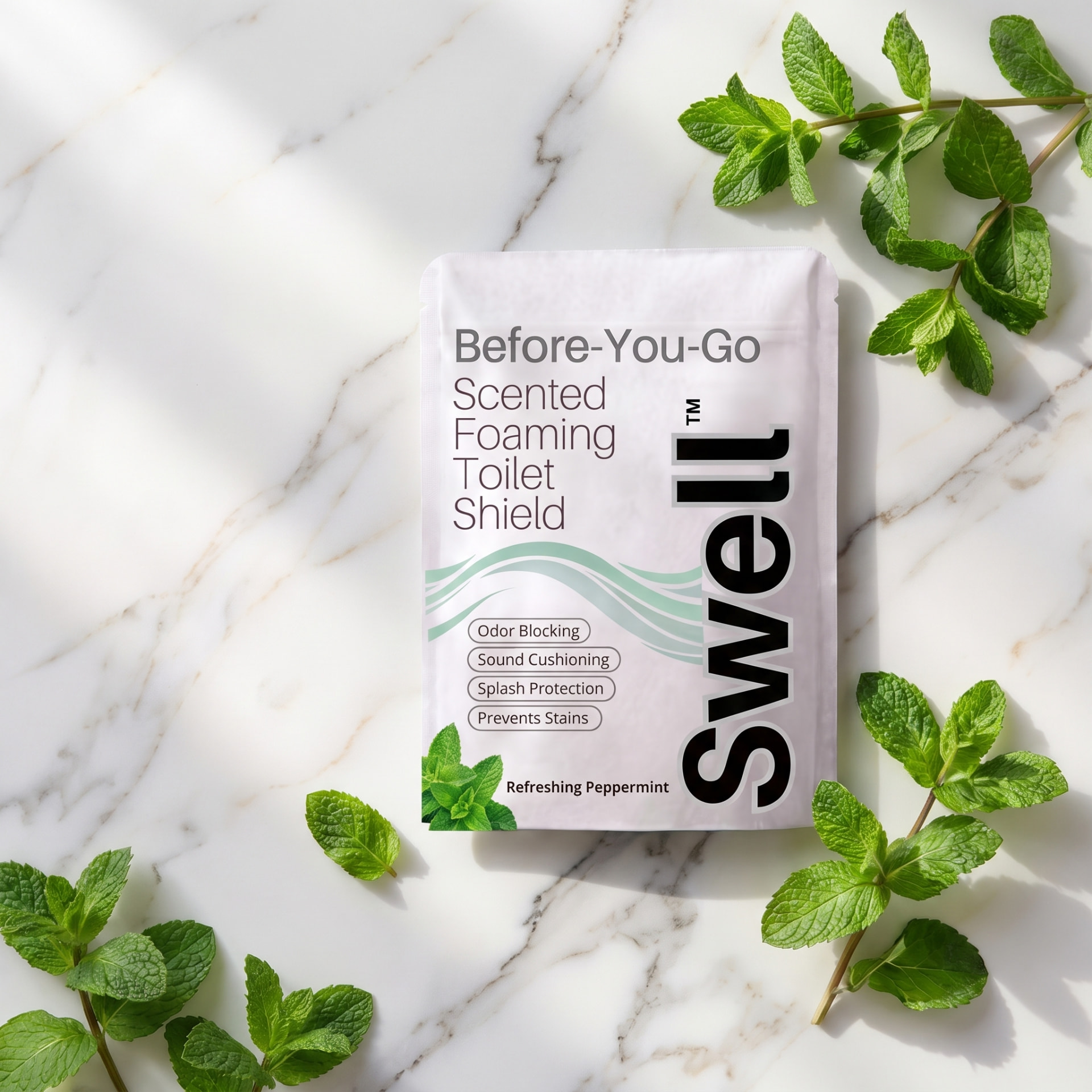 Before-You-Go Foaming Toilet Shield, Refreshing Peppermint
